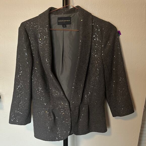 Banana Republic Gray Sequin Women's Blazer - Picture 1 of 1